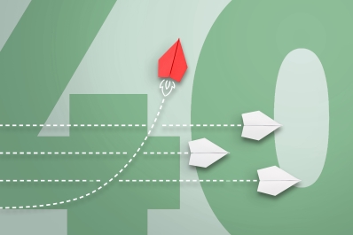 Rule of 40 image of paper airplanes flying past and showing growth